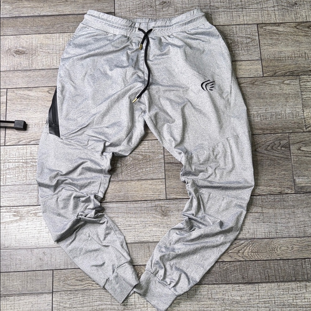 Active Faith In Jesus Name I Play Men's Gray Joggers with Black Detail